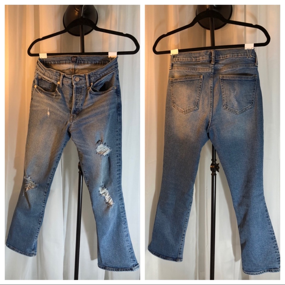 Gap Crop Distressed Denim Jeans